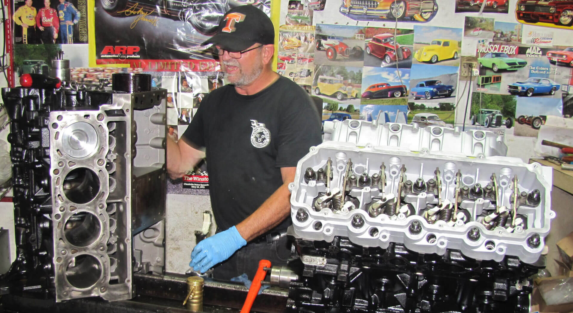 A customer checking a Duramax diesel engine for sale online.