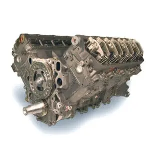 V8 engine block with visible components.